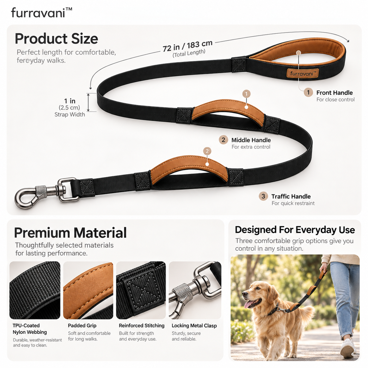 furravani™ Multi Grip Leash