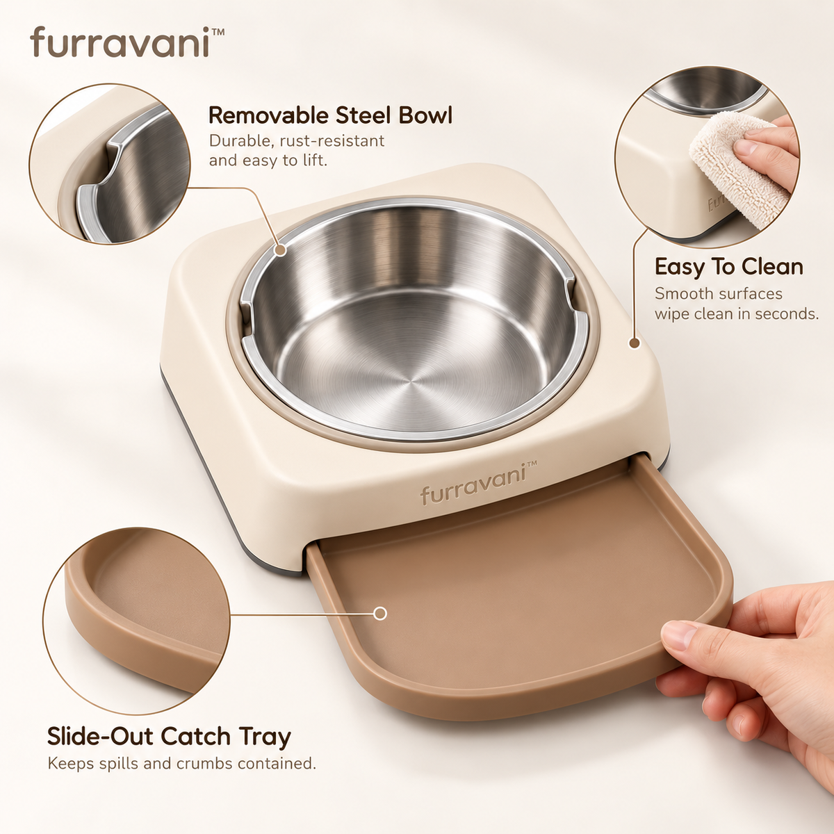 furravani™ Slide Tray Bowl